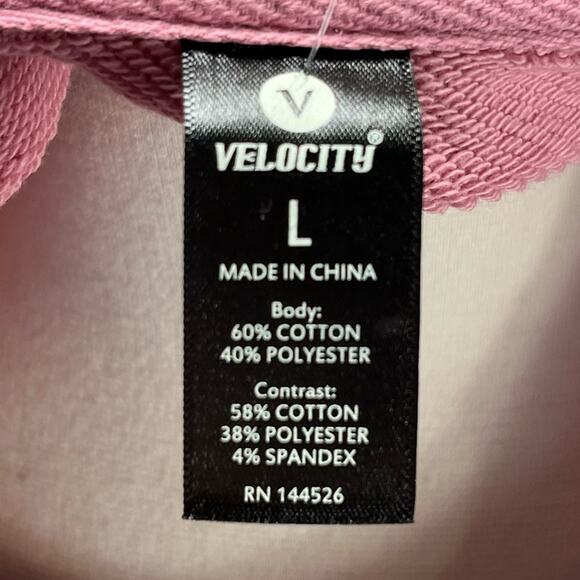 NWT VELOCITY | Pink Long Sleeve Cropped Sweatshirt Top - Picture 4 of 6